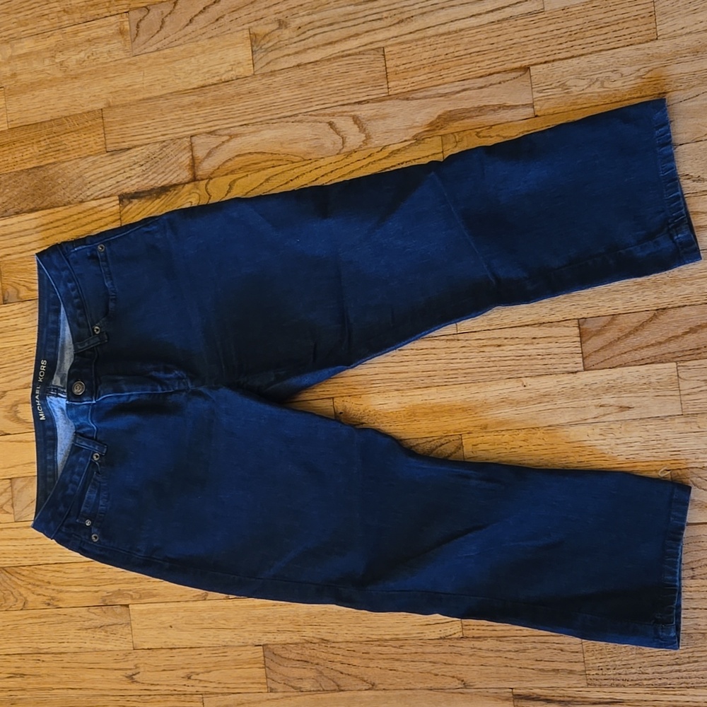 Michael Kors Dark Blue Straight Capri Jeans Size 8